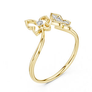 Anillo de Diamantes Cultivados en Laboratorio, Redondos, en Oro Blanco de 14K para Mujer |   Ropa de Oficina |   Diamante Cultivado Nuevo - Product Image 5