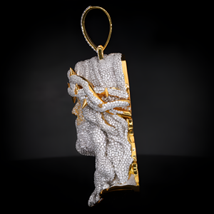 Pendentif Chrétien Religieux pour Hommes et Femmes, Design Tête de Jésus Dorée Scintillante, Moissanite Taille Brillante, Argent 925, Bijoux Hip Hop pour Fêtes - Product Image 3