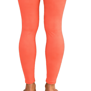 Pantalon d'équitation taille haute extensible pour femme, orange corail, avec grip aux genoux, pour entraînement et compétition - Product Image 4