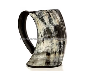 Taza de cuerno de estilo vikingo hecha a mano de alta calidad para beber cerveza Ale y hidromiel - Product Image 6