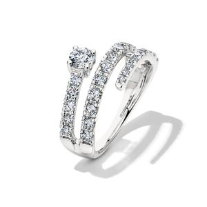 Anillo Espiral de Diamantes Cultivados en Laboratorio, 1.25 CTW, Pavé, Oro de 14K, Bañado en Rodio, Regalo de Lujo para Compromiso, Aniversario, Boda - Product Image 3