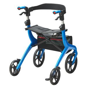Andador Plegable Ligero de Aluminio para Personas Mayores y Adultos, 4 Ruedas, Movilidad Exterior, Mango Ajustable, Amplio, Azul - Product Image 1