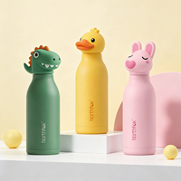 Venta al por Mayor de Termos Personalizados para Niños, Botellas de Agua con Aislamiento al Vacío de 200 ml y 350 ml con Tapa de Silicona con Diseño de Animales para Regalos