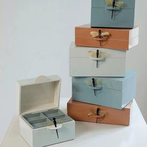 Boîte à bijoux en laque moderne de luxe avec logo personnalisé gravé, couleurs vibrantes, boîte en bois décorative pour cadeaux - Product Image 4