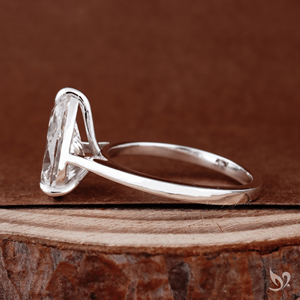 Anillo de Compromiso Solitario con Diamante Cultivado en Laboratorio de 3 Quilates, Corte Pera, Oro Blanco de 10k, Certificado IGI, Regalo de Lujo para Boda o Aniversario - Product Image 3