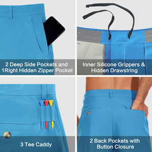 Pantalones Cortos Deportivos de Golf para Hombre, de Alto Rendimiento, con Logotipo Personalizado, de Secado Rápido, Transpirables, de Poliéster, que Absorben la Humedad, de Color Sólido, Casuales - Product Image 5