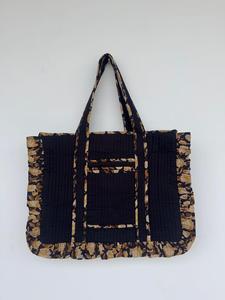 Bohemian Cotton <b>Tote</b> Bag with Floral Pattern Ruffle Trim Long Handles <b>Zip</b> Open Top for Shopping Travel Beach All Seasons - Product Image 1