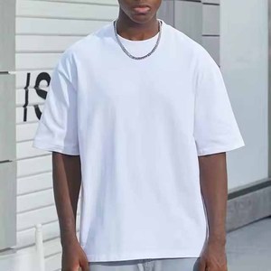 High Quality Casual Regular Fit Heavyweight Black And <b>White</b> Oversized 100% Cotton Blank Custom Men's T-Shirt - Product Image 4