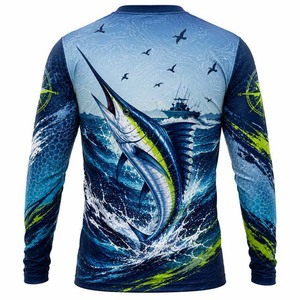 Chemise de pêche à manches longues pour homme, impression par sublimation, UPF 50, séchage rapide, polyester, vêtements de pêche pour adulte, hauts de sport, chemises - Product Image 4