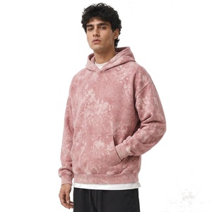 Sudadera con capucha para hombre personalizada, de tejido grueso de felpa cepillada, estilo oversize, con estampado trasero y acabado lavado. - Product Image 1