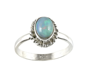 Ethiopian Opal 925 Sterling Silver Ring Bezel Setting Oval Cabochon Classic Style Everyday Wear Unisex Jewelry - Product Image 1