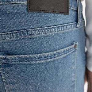 Pantalons en jean personnalisés de haute qualité pour hommes, couleur unie, coupe skinny, mode personnalisée, prix OEM bon marché - Product Image 6