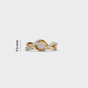 Anillo de Compromiso de Diamantes de Corte Brillante Redondo en Oro Blanco para Mujer, con Engaste Pavé, Estilo Romántico, Joyería Fina - Product Image 5