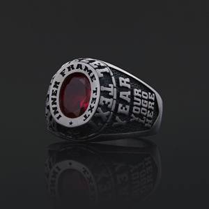 Bague d'École BOJ 009 Personnalisée en Argent et Diamant, Bague de Remise de Diplôme Universitaire Unisexe, Cadeau de Bague de Classe, Prix Bas, Vente Flash - Product Image 1