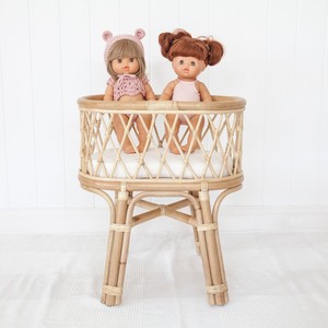 เตียงตุ๊กตาหวายทำมือเปลเด็กของเล่นขนาดเล็กเปลเด็กเล่นสุดจินตนาการ - Product Image 4