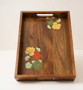 Plateau de service décoratif en bois d'acacia, design personnalisé, vaisselle de luxe, plateau de service alimentaire, prix d'usine en gros, B2B - Product Image 4