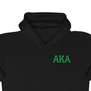 Sweat-shirt à capuche AKA Crest World Famous, noir et vert, broderie, pull à capuche, vêtements personnalisés avec lettres grecques - Product Image 4