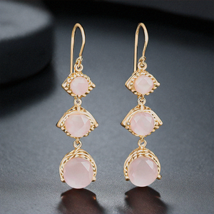 Pendientes colgantes de rosa natural de Plata de Ley 925 para mujer, joyería fina hecha a mano para fiesta - Product Image 3