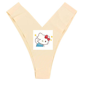 Culottes string sans couture en satin pour femme, effet gainant léger, entrejambe ouvert, en tricot extensible Spandex Nylon, plusieurs couleurs - Product Image 2