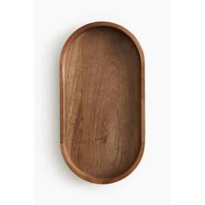 Oval Shape Wooden <b>Tray</b> Durable Natural Finish Eco Friendly <b>Trays</b> For <b>Snacks</b> & Drinks Display Cafe Supplies - Product Image 2