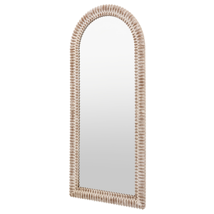 Miroir mural décoratif artisanal en bois blanchi, design élégant, décoration moderne pour la maison, salon, chambre à coucher - Product Image 3