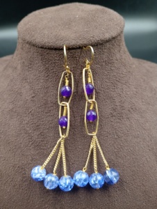 Boucles d'oreilles pendantes en laiton plaqué or Amaira Jewels, perles turquoise, imitation perle, style vintage classique pour femmes, alliage tendance - Product Image 3