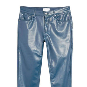 กางเกงหนังผู้ชาย PU แฟชั่นฤดูหนาว กางเกงหนังเอวสูง ซิปสีพื้น - Product Image 6