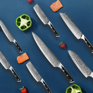 8-Piece Damascus Steel <b>Knife</b> <b>Set</b> 67-Layer Stainless Steel Blades Resin Handle <b>Sharp</b> Straight Edge Ambidextrous Kitchen Cutlery - Product Image 2