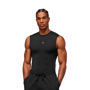 Camiseta Deportiva Negra Ajustada para Hombre, Ropa Deportiva y de Entrenamiento con Tela Transpirable y Elástica para Gimnasio - Product Image 3