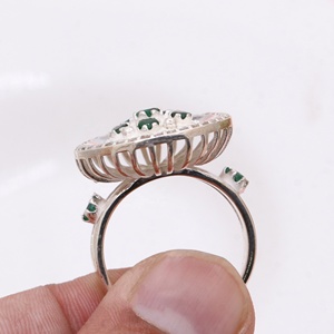 Women's <b>Ring</b> Natural <b>Emerald</b> Gemstone & Real Diamond May Month Birthstone 925 Solid Sterling <b>Silver</b> Birthday Jewelry Wholesale - Product Image 4
