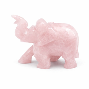 Figura de Elefante Tallada a Mano en Cuarzo Rosa, Piedra Preciosa Natural, Decoración Feng Shui para Sanación y Amor, Proveedor Mayorista - Product Image 1