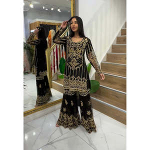 Ensemble de costume de fête élégant pour femmes, haut Sharara et dupatta fantaisie - Product Image 2