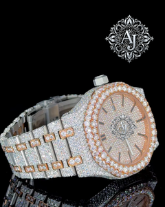 นาฬิกาข้อมือ Afar Jewels ประดับเพชรและมอสซาไนต์ ตัวเรือนสีโรสโกลด์ สายแบบกำไล แสดงวันที่ นาฬิกาหรูสำหรับออกงาน - Product Image 5