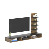 Meuble TV mural design moderne Primax, design exclusif, en bois brut, avec étagères pour livres et unité de présentation décorative.