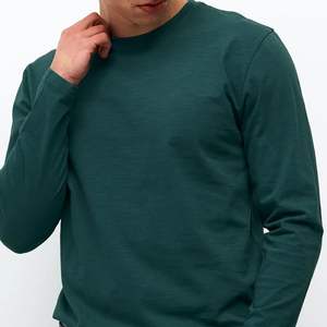 Camiseta Personalizada de Manga Larga para Hombre, Algodón Pima Orgánico, Cuello Redondo, Bolsillo Grande, Camisetas para Hombre al por Mayor - Product Image 2