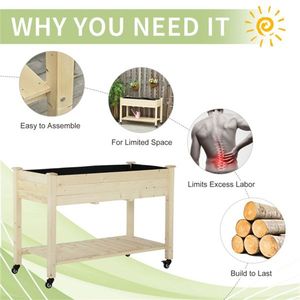 Raised Garden <b>Bed</b> with Sheds & <b>Storage</b> <b>Single</b> Piece - Product Image 6