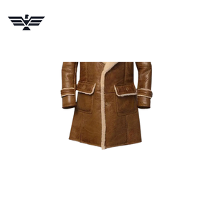 <b>Men's</b> Long <b>Suede</b> Motorcycle <b>Jacket</b> with Faux Fur Lining Stand Collar Single Breasted Breathable Winter Streetwear Outerwear - Product Image 3