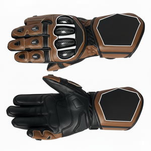 Guantes de Carreras de Cuero Rojo y Negro, Cierre de Cremallera en los Dedos, Transpirables, Antideslizantes, para Conducir, Unisex - Product Image 3