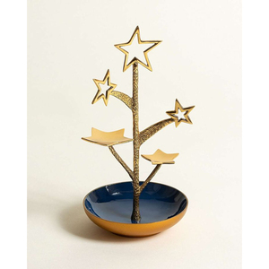 Tree Shape Metal <b>Cake</b> <b>Stand</b> 2 Piece <b>Set</b> Gold Finish Handmade Home Hotel Table Centerpiece Decorative Accessories From India - Product Image 1