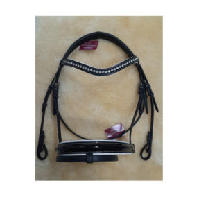 Brida de PVC de caballo negro, con rieles de calidad - Product Image 3