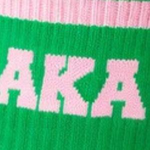 Custom Green <b>White</b> <b>Women's</b> Crew <b>Socks</b> with AKA Lettering Knit Design Ribbed Cuffs Contrast Toe Casual Sports <b>Socks</b> Everyday - Product Image 6
