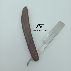 AL-FARDAN Straight Cut Throat Turkish <b>Razor</b> Pakka Wood Handle Stainless Steel <b>Blade</b> <b>Single</b> Edge Men's Grooming Shavette <b>Razors</b> - Product Image 1