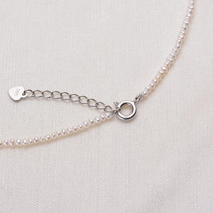 Collier de perles de lac Shanxia en gros, 2-3 mm, presque rond, sans défaut, perle d'eau douce de bébé, chaîne de clavicule - Product Image 5