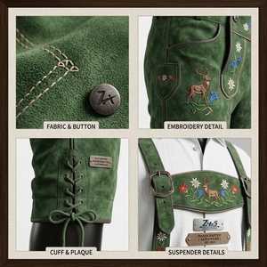 Nouvelle Arrivée 2026 – Short Bavarois Traditionnel Élégant pour l'Oktoberfest – Lederhosen Sportif Coloré à Séchage Rapide - Product Image 4