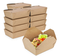 Boîtes d'emballage alimentaires à emporter en papier kraft personnalisables formes rectangulaires rondes pour nouilles de riz à salade