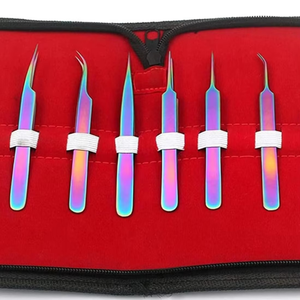 Juego de 8 Pinzas para Pestañas de Acero Inoxidable Duradero con Punta Suave y Estuche con Cierre para Uso Preciso en Cejas - Product Image 5