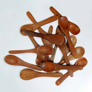 Cuchara para servir comida, cuchara de té hecha a mano con madera noble, juego de cucharas de madera natural, precio más bajo - Product Image 1