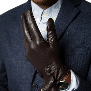 Unisex <b>Leather</b> <b>Driving</b> <b>Gloves</b> Full Finger Winter Warm Brown Genuine <b>Leather</b> Touch Screen Compatible <b>Gloves</b> for <b>Men</b> Women - Product Image 6