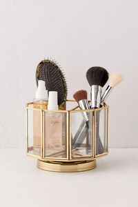 Contemporary Metal And Glass Storage Organizer For Makeup Collection Jewelry Perfume And Cosmetic Essentials - Product Image 6