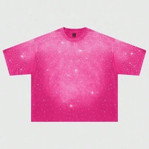 T-shirt vintage pour homme à manches longues et col rond, style streetwear, avec effet vieilli et strass, coupe courte - Product Image 6